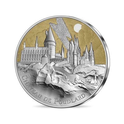 Collection Harry Potter 50 Euro Argent 2021 Colorisée - Chateau de Poudlard