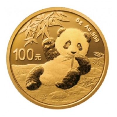 CHINE 100 Yuan Or 8 grammes Panda 2020