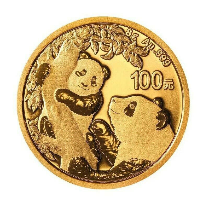 CHINE 100 Yuan Or 8 grammes Panda 2021