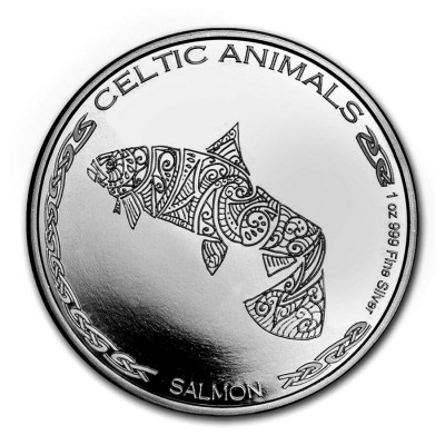 TCHAD 500 Francs Argent 1 Once Saumon 2021 - Celtic Animals