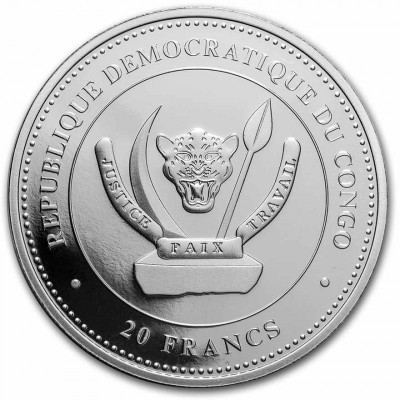 CONGO 20 Francs Argent 1 Once Prédateurs PTERYGOTUS 2021
