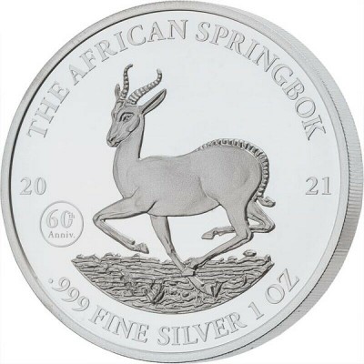 GABON 100 Shillings Argent 1 Once Springbok Gazelle 2021