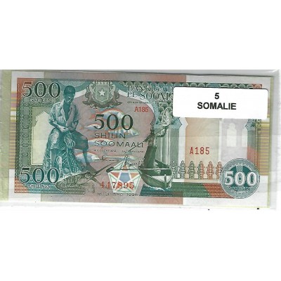Lot de 5 billets de Banque neufs de Somalie tous différents