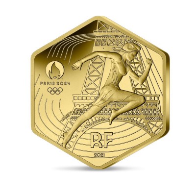 FRANCE 250 Euro OR 999/1000 2021 Hexagonale PARIS JO 2024 BU
