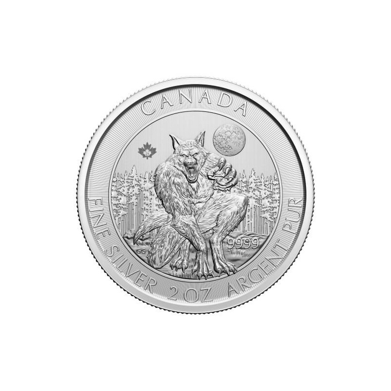 CANADA 10 Dollars Argent 2 Onces Créatures du Nord le Loup-Garou 2021 ⏰