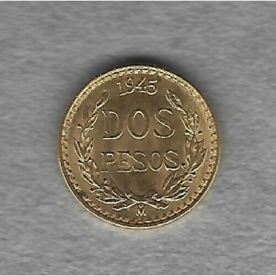 MEXIQUE 2 Pesos Or 1945