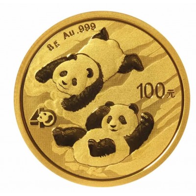 CHINE 100 Yuan Or 8 grammes Panda 2022 ⏰