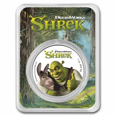 NIUE 2 Dollars Argent 1 Once 20ème Anniversaire Shrek Colorisé Blister 2021