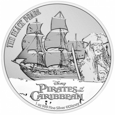 NIUE 2 Dollars Argent 1 Once Pirates des Caraibes Black Pearl 2021 ⏰
