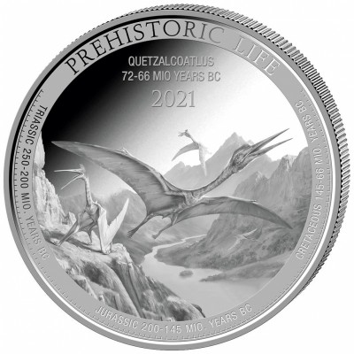 CONGO 20 Francs Argent 1 Once Vie Préhistorique Quetzalcoatlus 2021