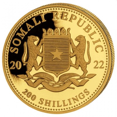 SOMALIE 200 Shillings Or 1/4 Once Eléphant 2022