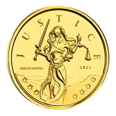 GIBRALTAR 5 Livres Or 1/10 Once Lady Justice 2021