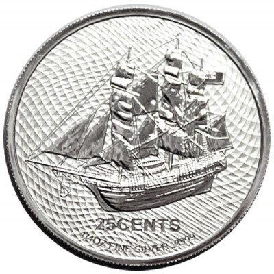 COOK ISLAND 25 Cents Argent...