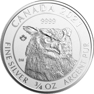 CANADA 2 Dollars Argent 3/4 Once Hibou Grand Duc