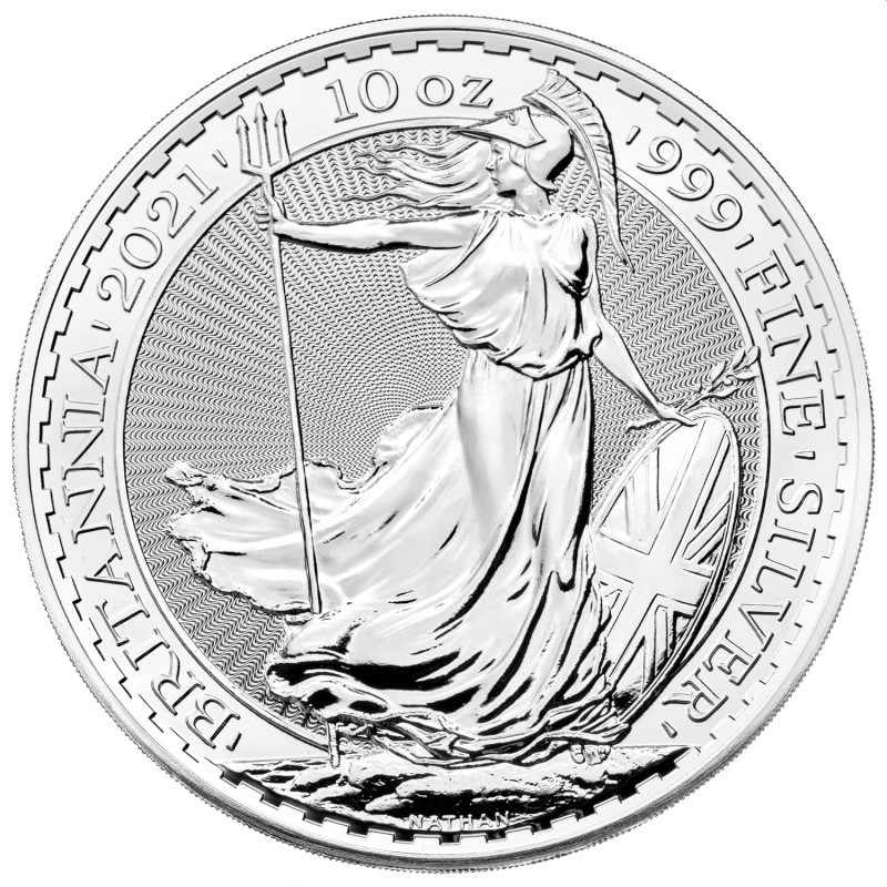GRANDE BRETAGNE 10 Livres Argent 10 Onces Britannia 2021