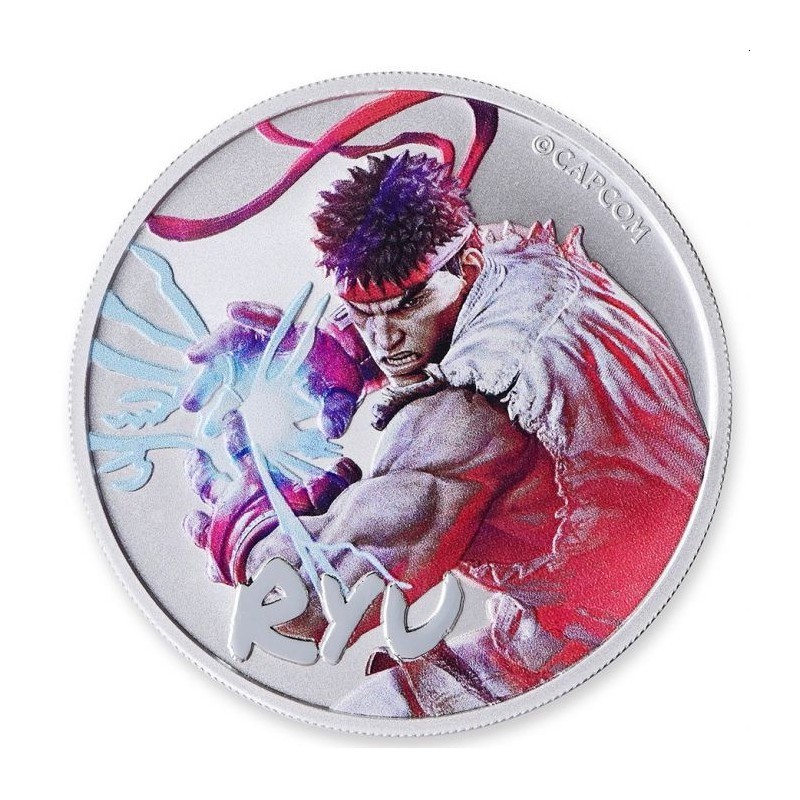 TUVALU 1 Dollar Argent 1 Once Couleur Street Fighter Ryu BU 2022
