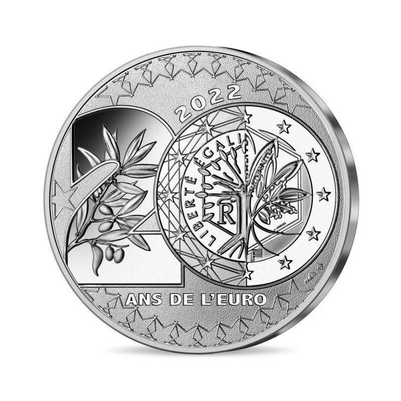 FRANCE 100 Euro Argent 20 Ans de l'Euro 2022 UNC ⏰