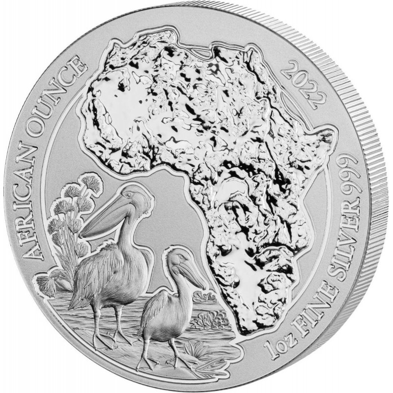 RWANDA 50 RWF Argent 999/1000 1 Once Pélican 2022 ⏰