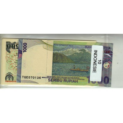 Lot de 10 billets de Banque neufs d'Indonésie tous différents