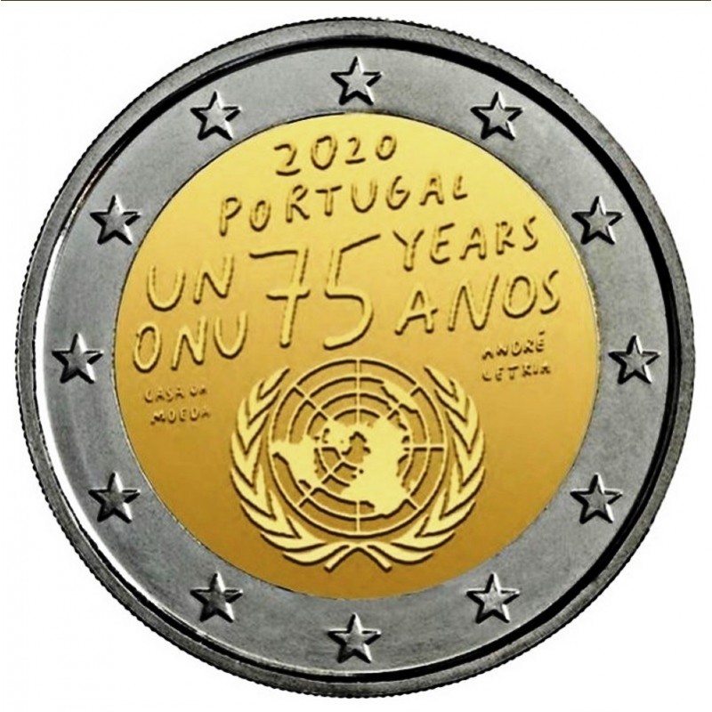 PORTUGAL 2 Euro 75 Ans ONU 2020 UNC