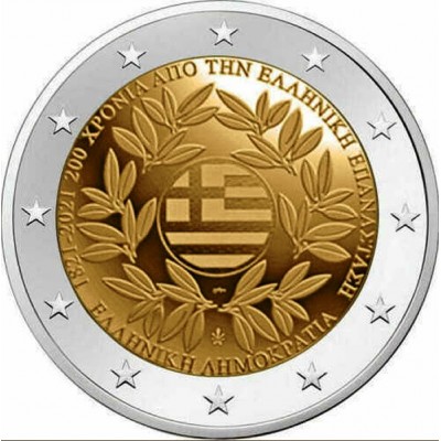 GRECE 2 Euro 200 Ans depuis la Révolution 2021 UNC