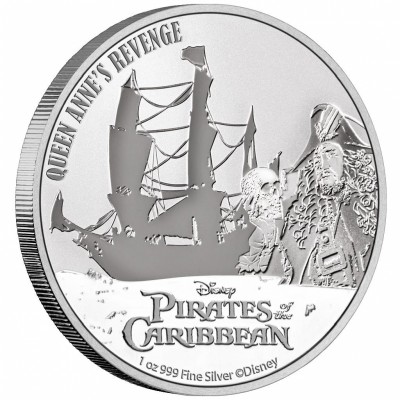 NIUE 2 Dollars Argent 1 Once Pirates des Caraibes Queen Anne's Revenge 2022
