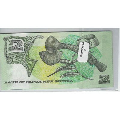 Lot de 3 billets de Banque neufs de Papouasie tous différents