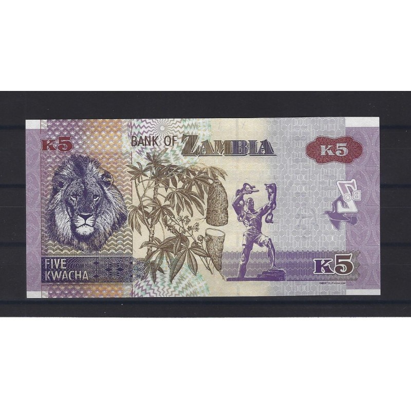 ZAMBIE Billet 5 Kwacha 2020