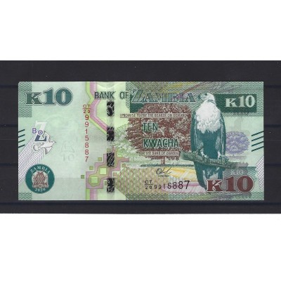 ZAMBIE Billet 10 Kwacha 2020