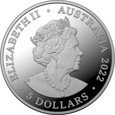 RAM AUSTRALIE 5 Dollars Argent 5 Onces Grand Requin Blanc 2022