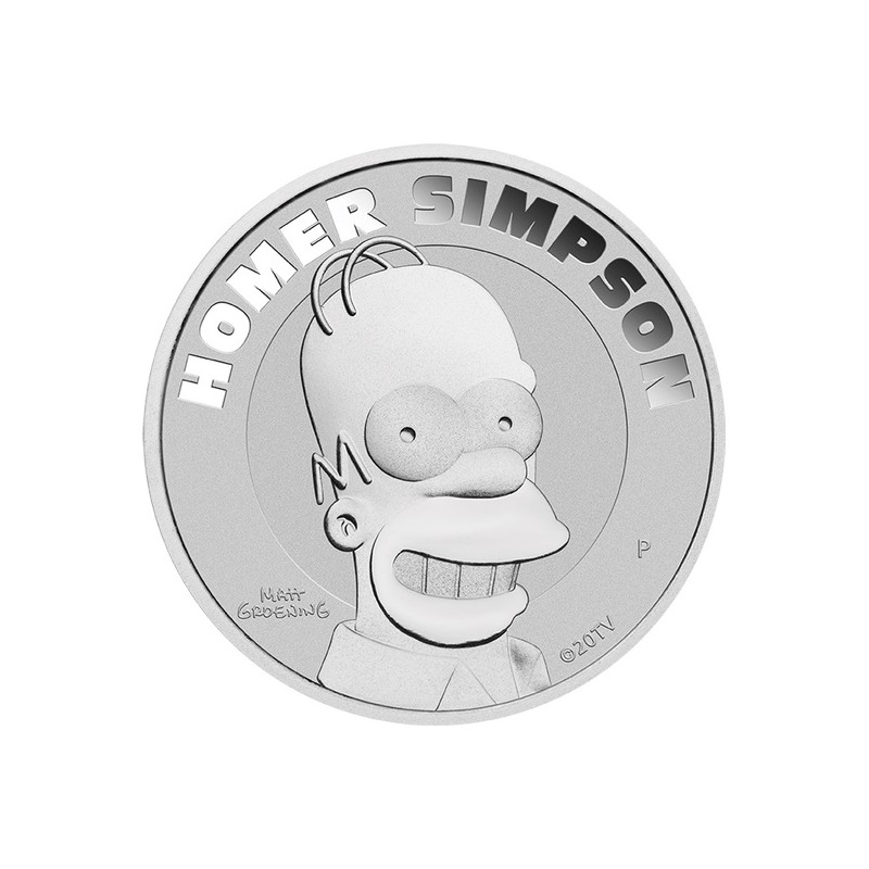 TUVALU 1 Dollar Argent 1 Once Homer Simpson 2022