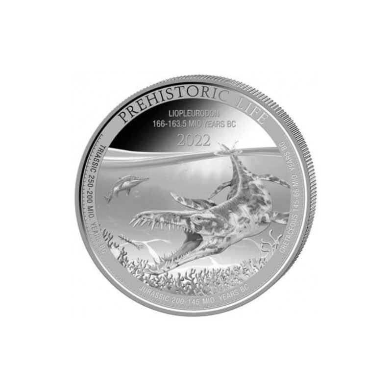 CONGO 20 Francs Argent 1 Once Vie Préhistorique Liopleurodon 2022