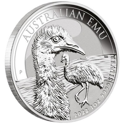 AUSTRALIE 1 Dollar Argent 1 Once Emu 2022