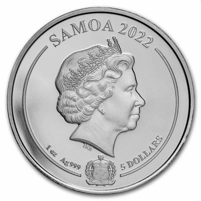 ILES SAMOA 5 Dollars Argent 1 Once Bugs Bunny Card 2022 ⏰