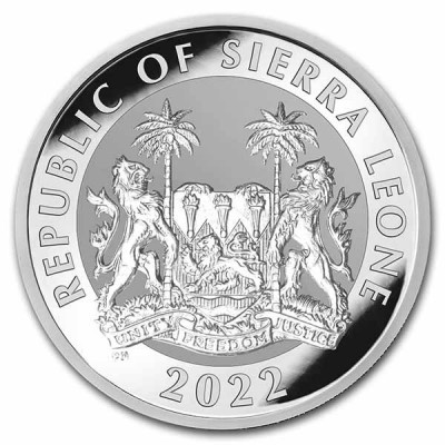 SIERRA LEONE 1 Dollar Argent 1 Once Big Five Lion 2022