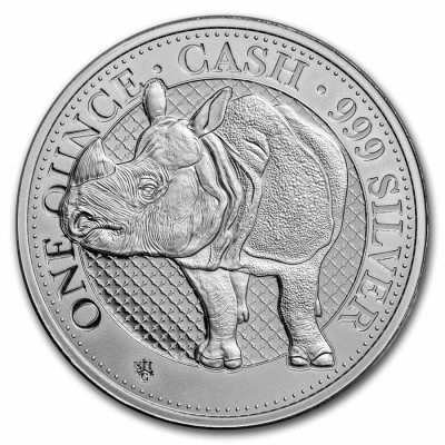 SAINTE HELENE 1 Pound Argent 1 Once Cash Rhino 2022