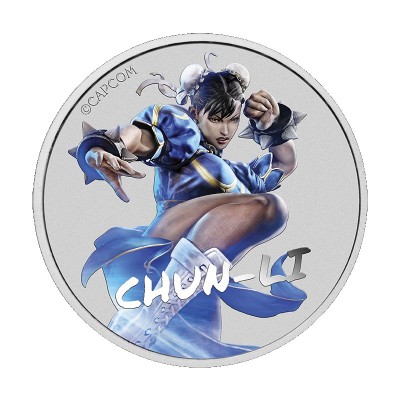 TUVALU 1 Dollar Argent 1 Once Street Fighter Chun Li Couleur 2022 ⏰