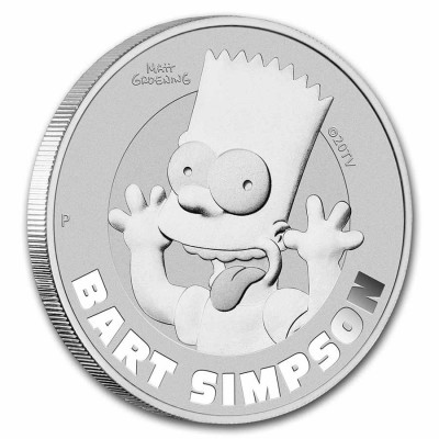 TUVALU 1 Dollar Argent 1 Once Bart Simpson 2022
