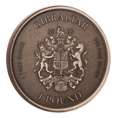 GIBRALTAR 1 Livre Argent 1 Once Lady Justice Antique 2022 ⏰