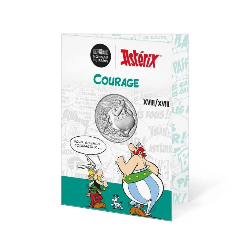 FRANCE 10 Euros Argent Astérix 2022 UNC - Courage n° 18/18 ⏰
