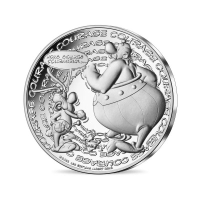 FRANCE 10 Euros Argent Astérix 2022 UNC - Courage n° 18/18 ⏰