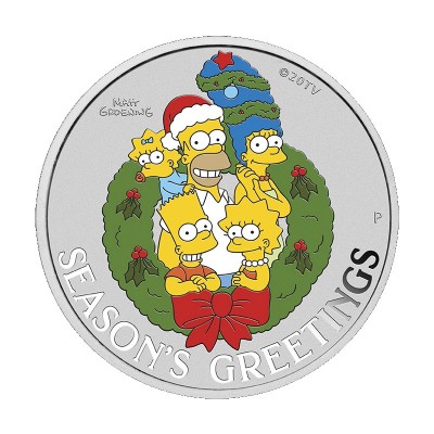 TUVALU 1 Dollar Argent 1 Once Salutations de la Famille Simpson couleur 2022 ⏰