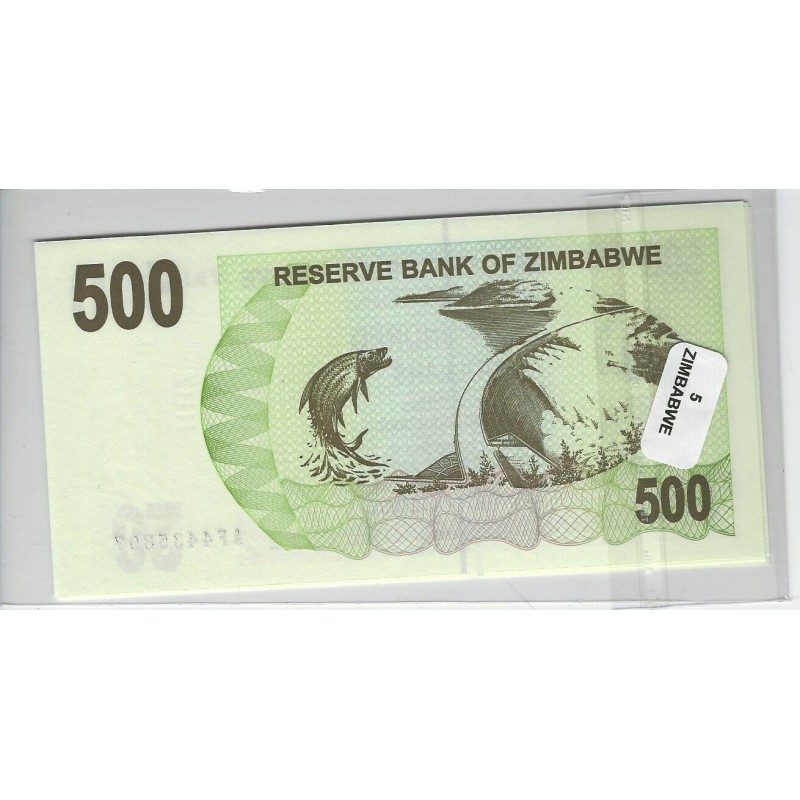 Lot de 5 billets de Banque neufs du Zimbabwe tous différents