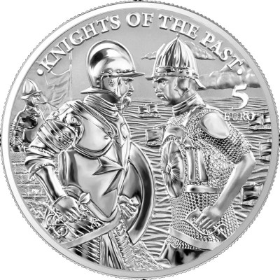 MALTE 5 Euro Argent 1 Once Chevaliers du Passé 2022 ⏰