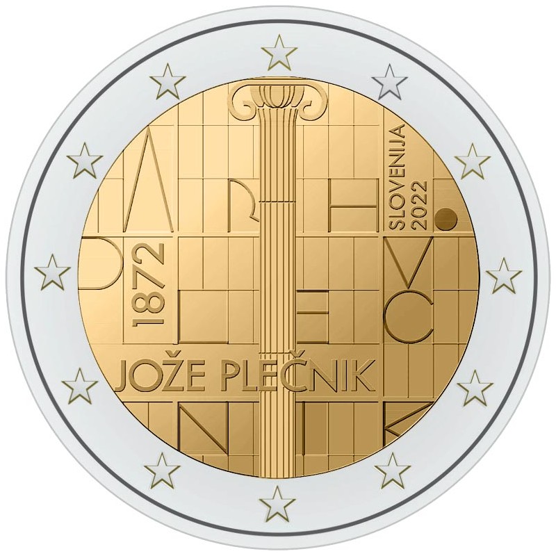 SLOVENIE 2 Euro Joze Plecnik 2022 UNC