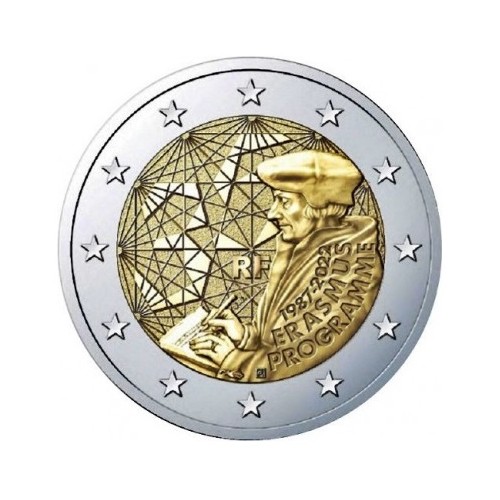 2 Euro Commemorative Coin France 2022 - 35 Years Erasmus Programme - UNC