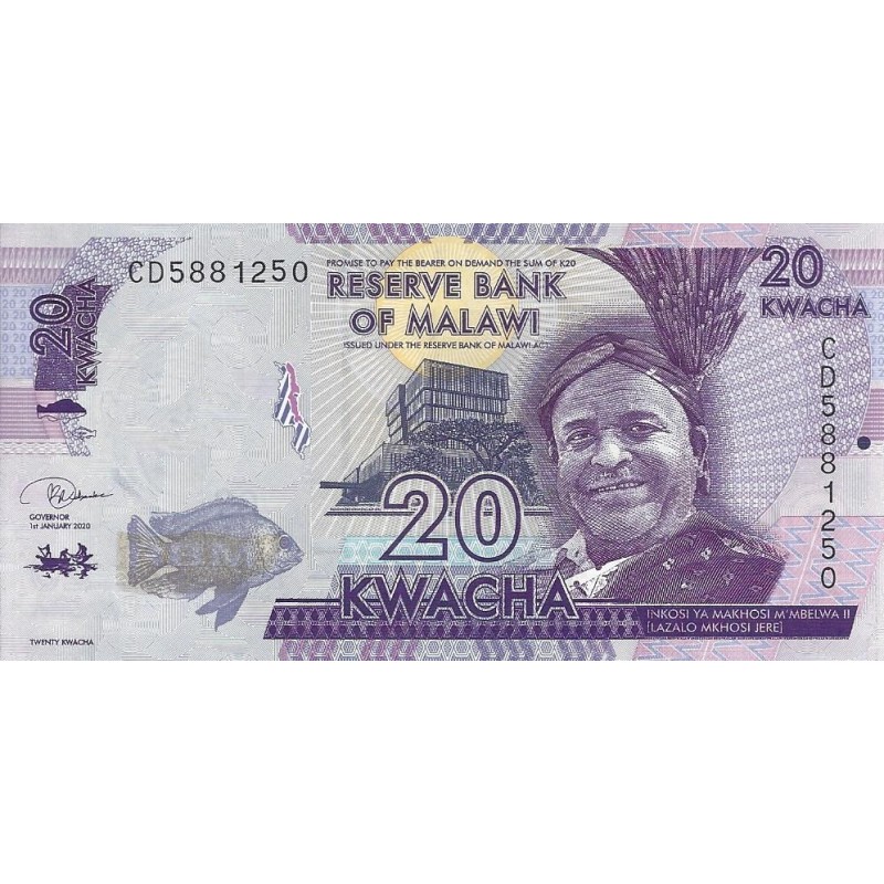MALAWI Billet 20 Kwacha 2020
