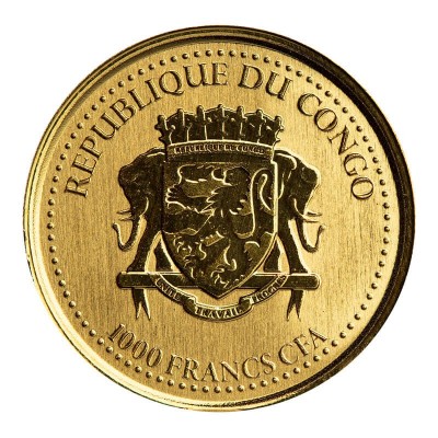 CONGO 1 000 Francs Or 1/10 once Gorille 2022