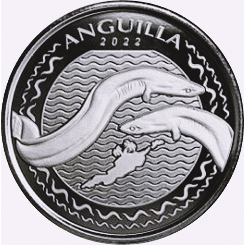 ANGUILLA 2 Dollars Argent 1 Once Anguille 2022