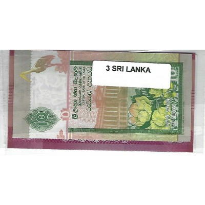 Lot de 3 billets de Banque neufs du Sri Lanka tous différents